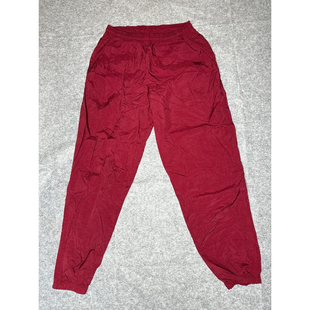 Nike Vintage Windbreaker Unlined Track Pants Straight Leg Warm Up Size Large Red